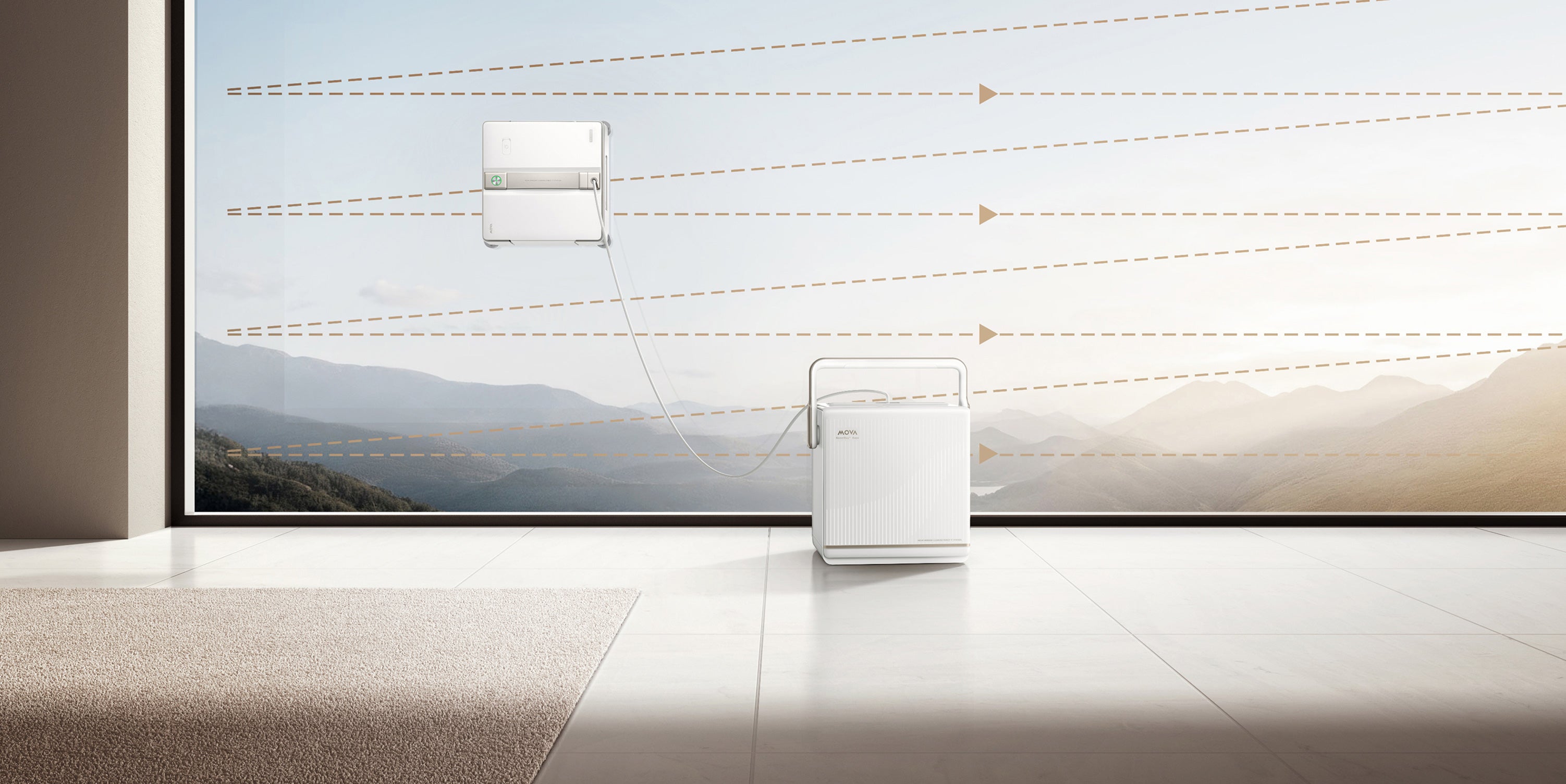 Robot limpiacristales MOVA T1 Station Planificación inteligente de rutas