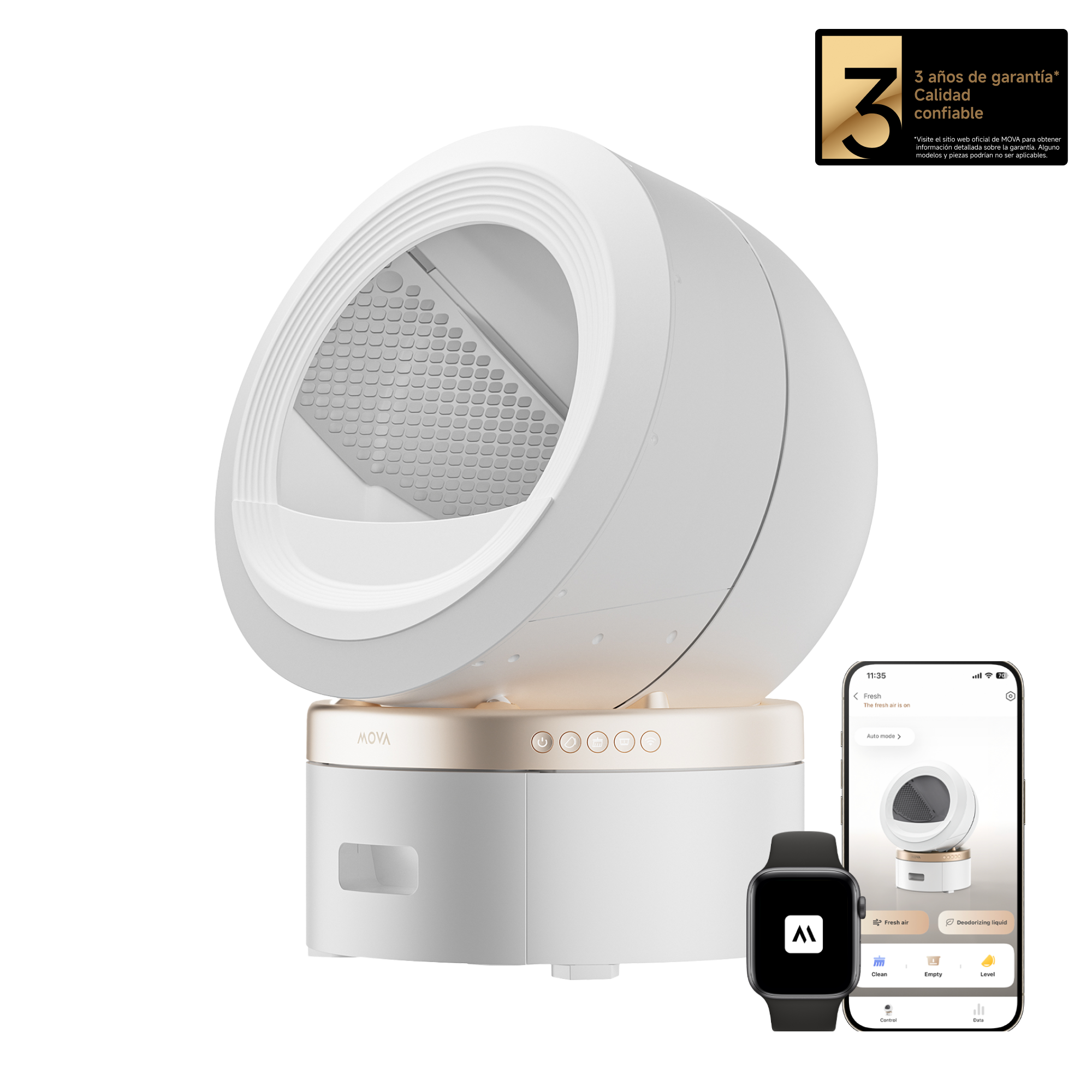 Arenero inteligente para gatos MOVA MeowgicPod LR10 Prime