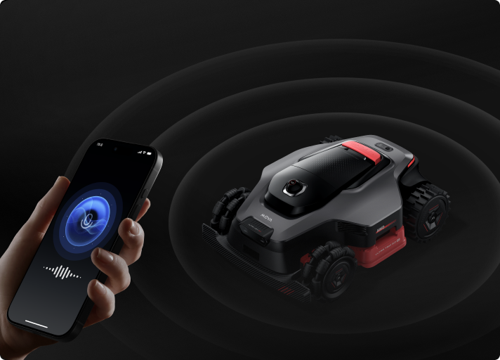 Audio en directo - Habla a través del cortacésped para detectar desconocidos en tu jardín.