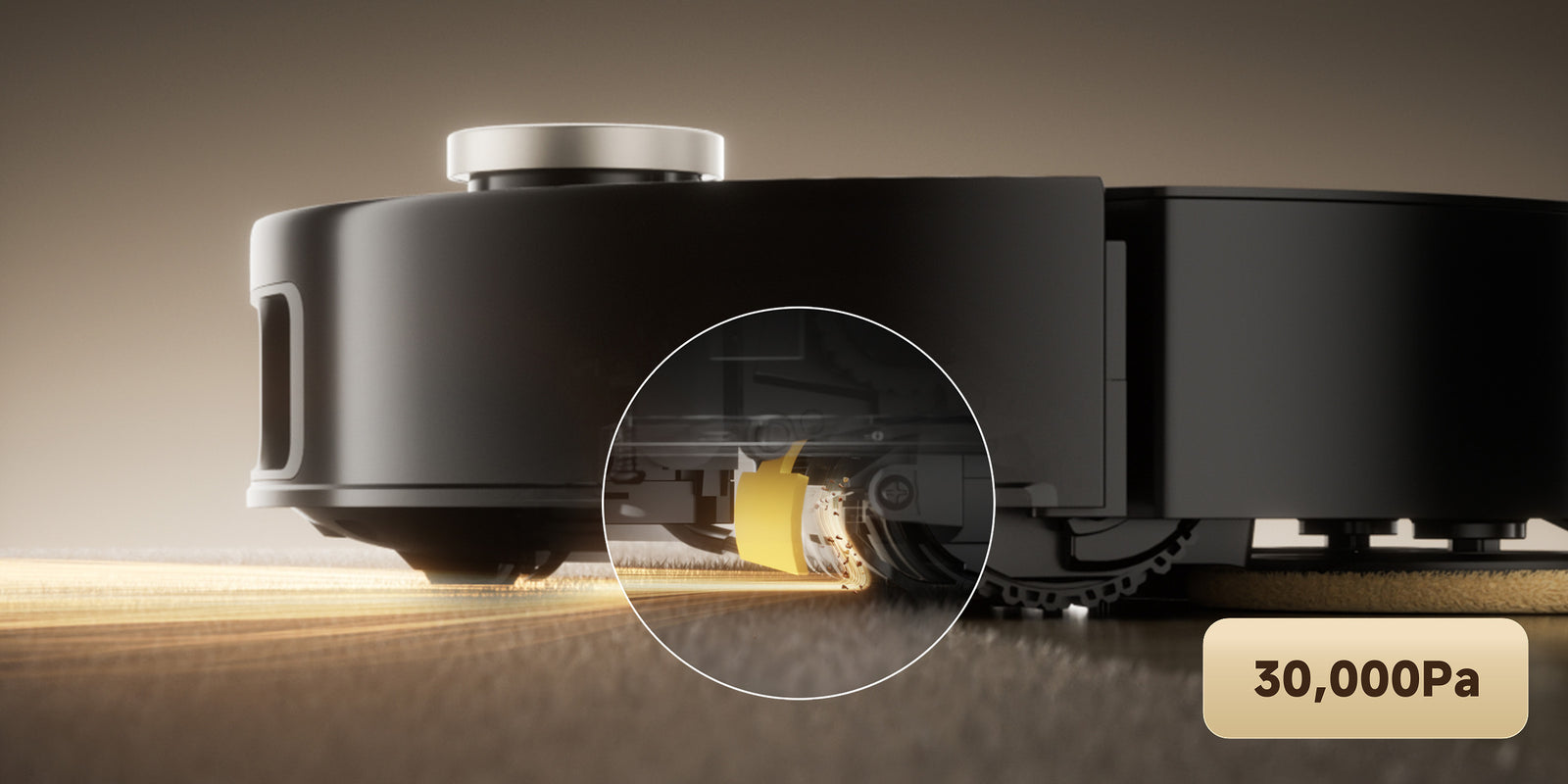 Mobius 60 penetra en las ranuras de la alfombra y elimina el polvo profundo