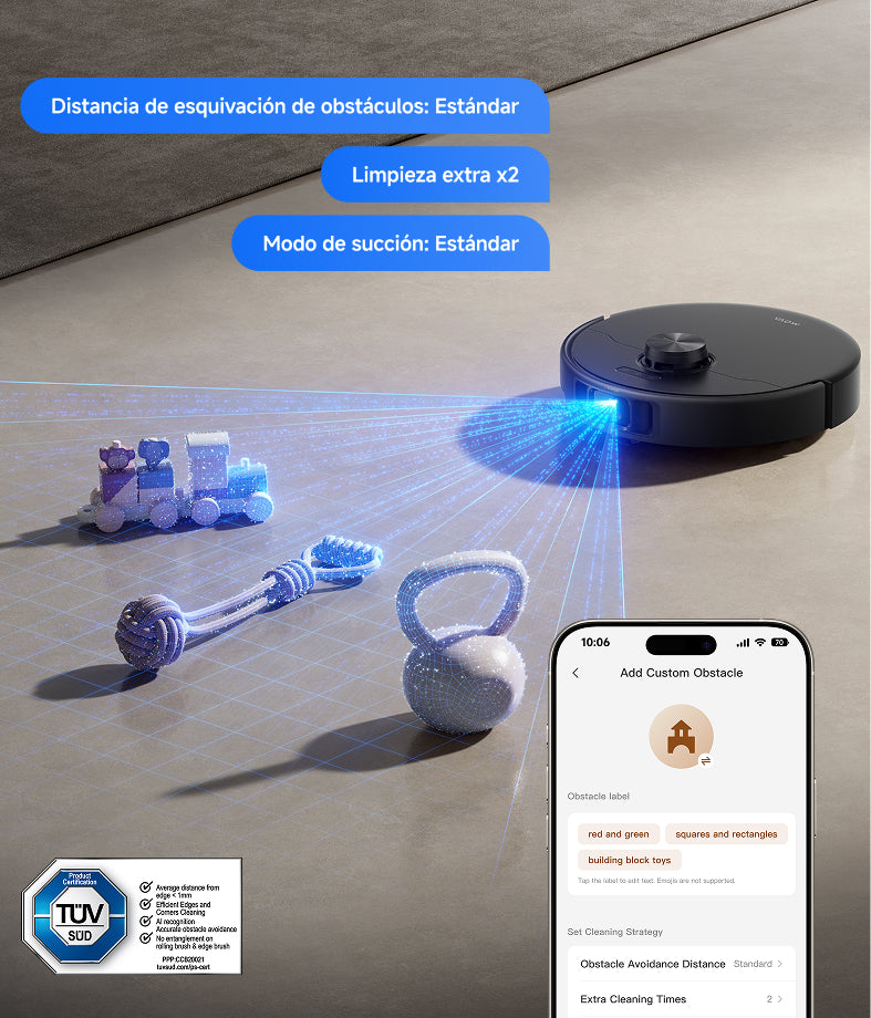 Esquivación de obstáculos inteligente: control con la app - 