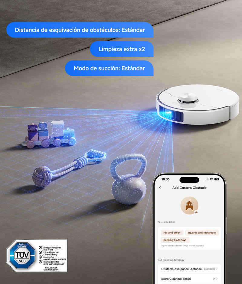 Esquivación de obstáculos inteligente: control con la app - 