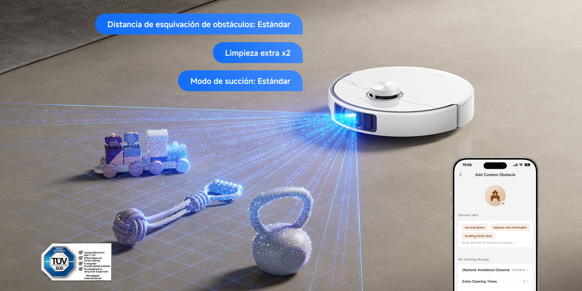 Esquivación de obstáculos inteligente: control con la app - 