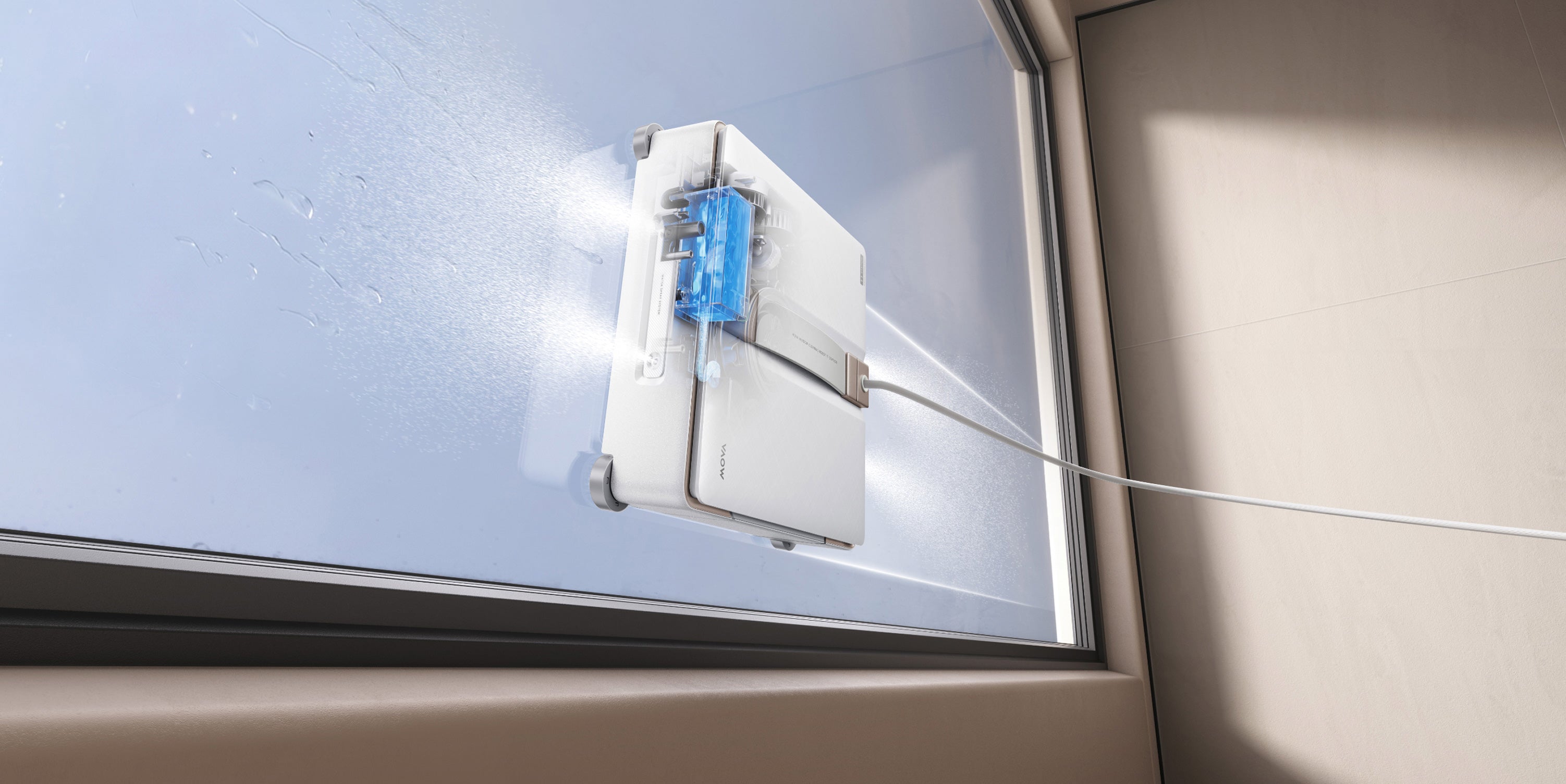 Robot limpiacristales MOVA T1 Station Sistema de limpieza por nebulización de doble ala