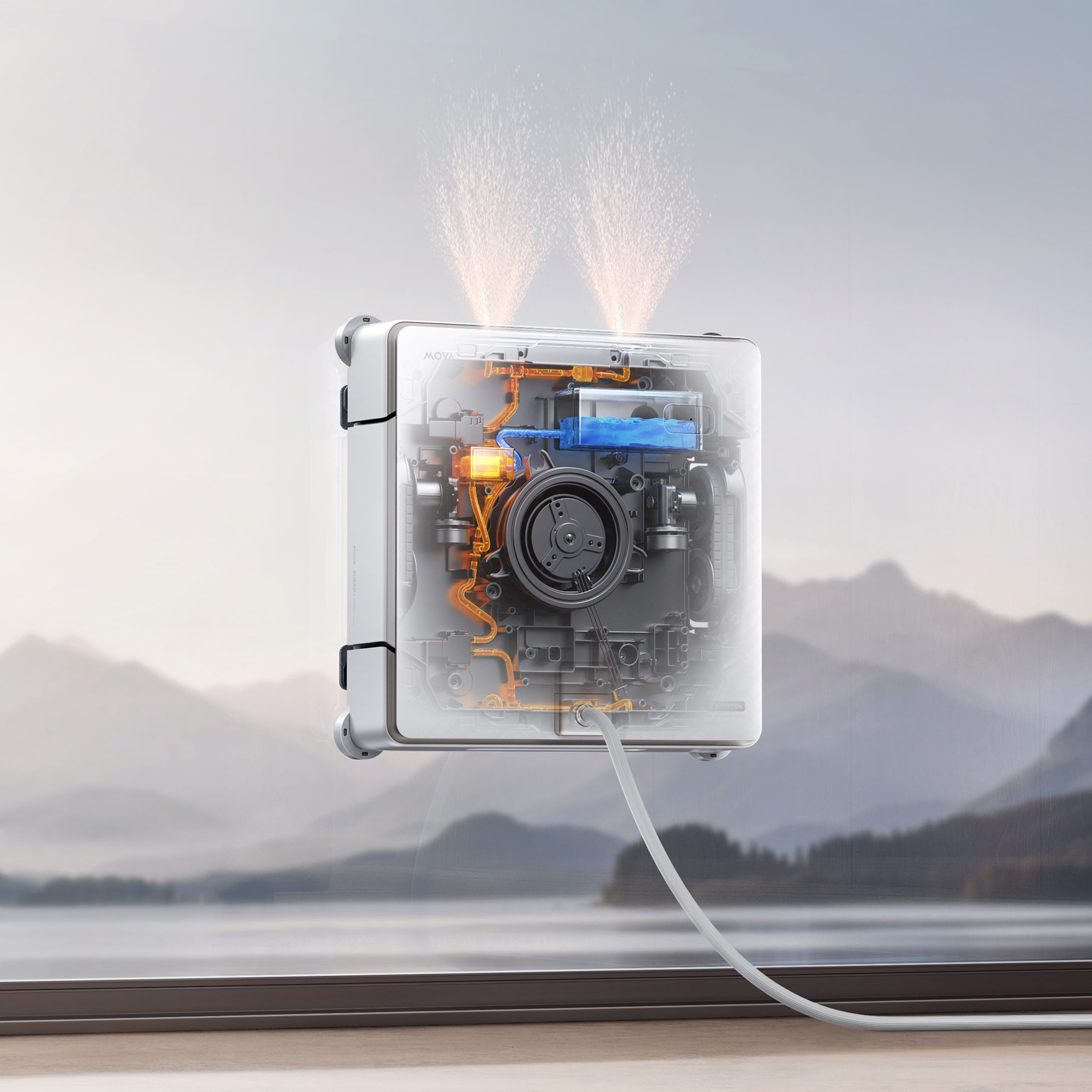 Robot limpiacristales MOVA T1 Station Agua tibia para una limpieza más delicada y profunda