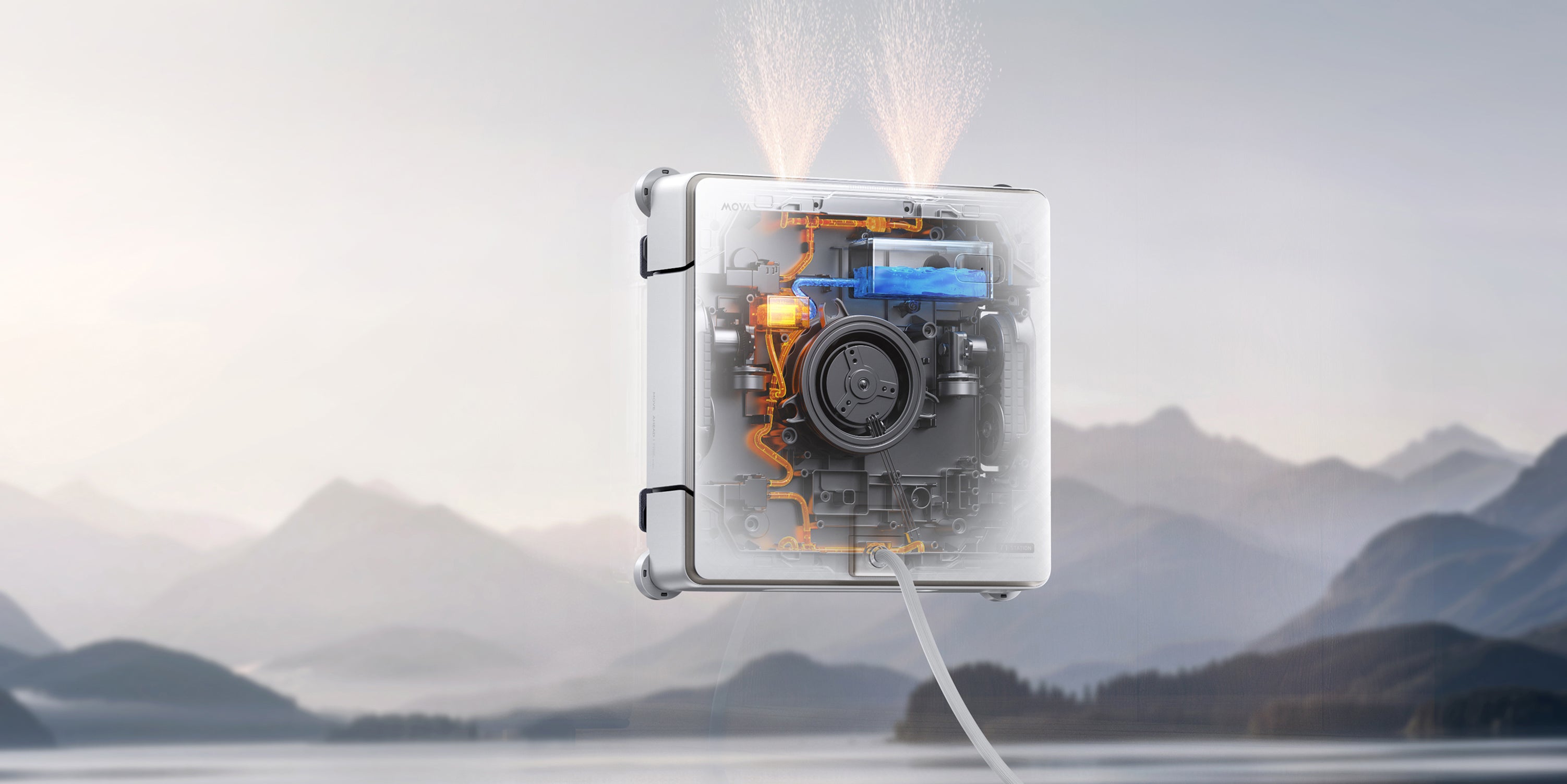 Robot limpiacristales MOVA T1 Station Limpieza profunda con agua tibia