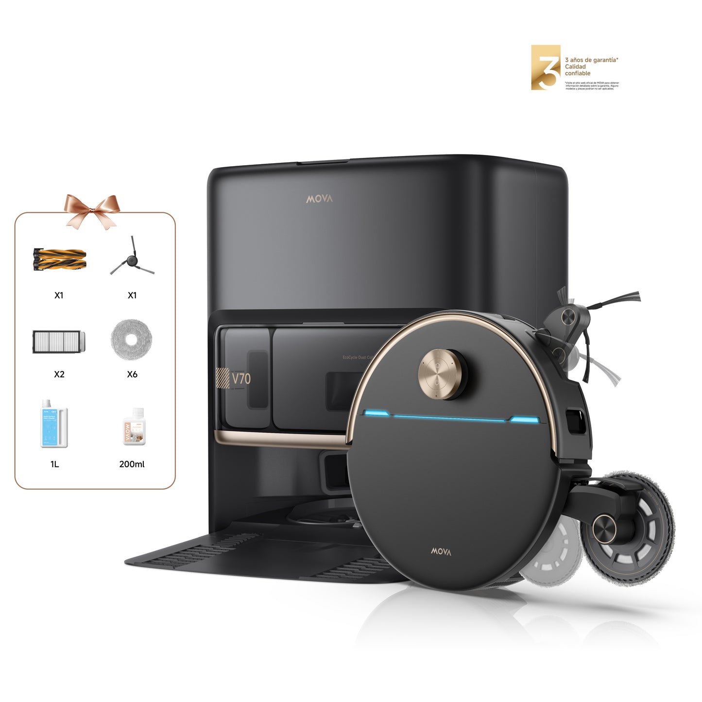Robot aspirador MOVA V70 Ultra Complete X Negro