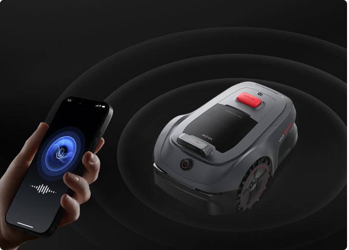 Audio en directo - Habla a través del cortacésped para detectar desconocidos en tu jardín.