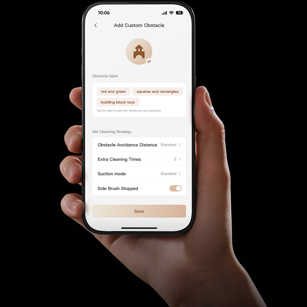 Esquivación de objetos personalizable con la app
